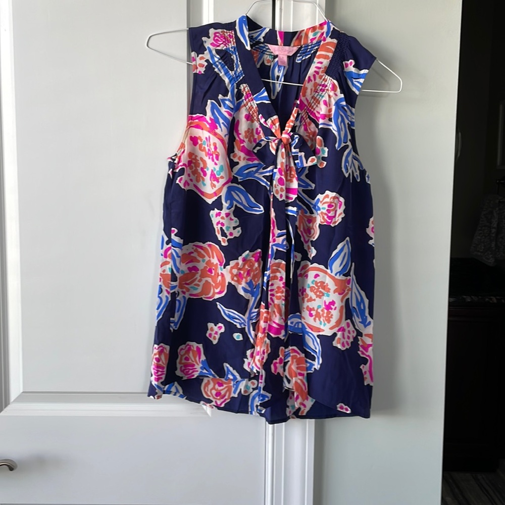 Lilly Pulitzer Silk Tie Tank Top Size Small